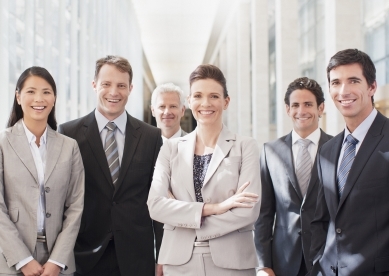 Business people standing in office